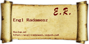 Engl Radamesz névjegykártya